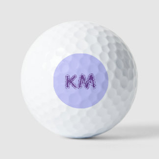 Modern Periwinkle Color | Purple Monogram Initials Golf Balls