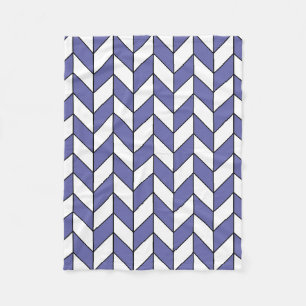 Modern Periwinkle Herringbone Chevron Pattern Fleece Blanket