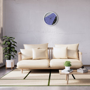 Modern Periwinkle Minimalist Geometric Clock