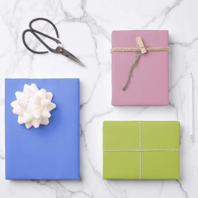 Modern Periwinkle Rebel Gift Wrapping Paper Sheets (Front)