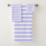Modern Periwinkle White Stripes Pattern  Bath Towel Set at Zazzle
