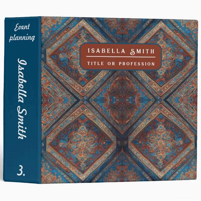 Modern Persian Beautiful Old Pattern Collection 3 Ring Binder (Front/Spine)