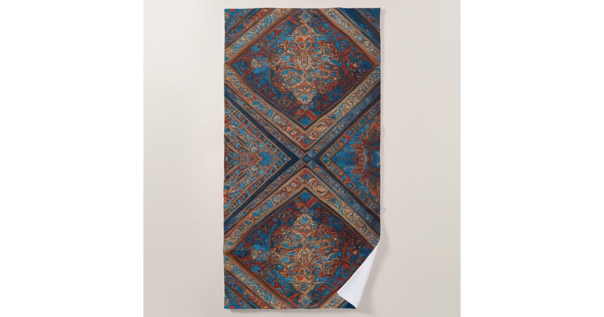Modern Persian Beautiful Old Pattern Collection Beach Towel | Zazzle