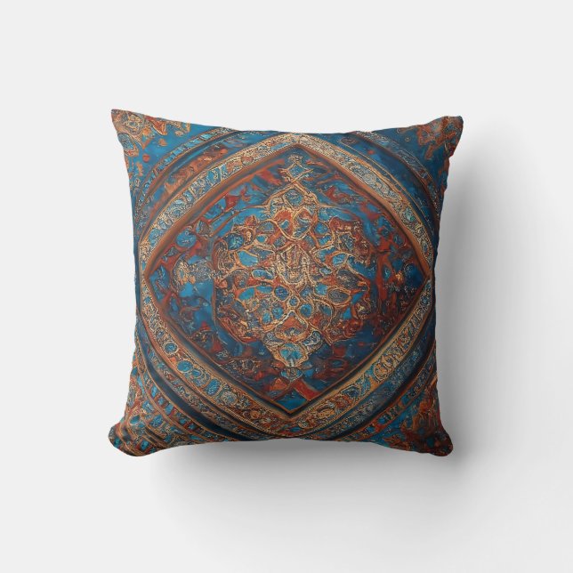 Modern Persian Beautiful Old Pattern Collection Throw Pillow (Front)