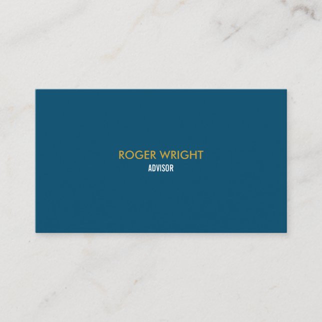Modern Persian Blue and Gold Business Card (Front)