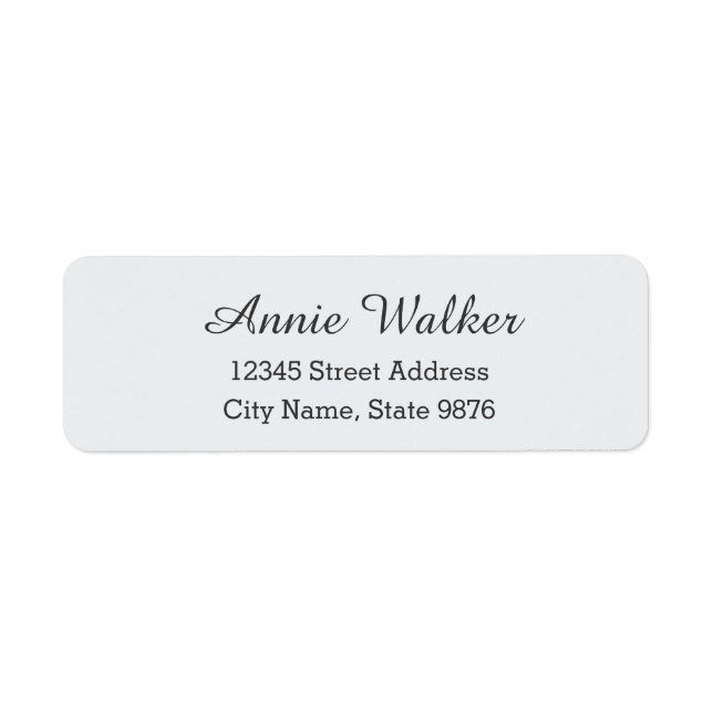 Modern Personal Address Label - Clear Snow White (Front)