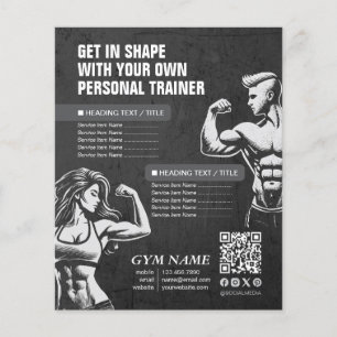 Modern Personal Fitness Trainer Menus Price Lists Flyer