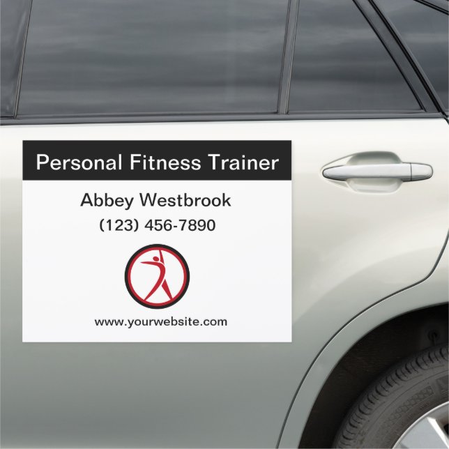 Modern Personal Fitness Trainer Mobile Car Magnet (In Situ)