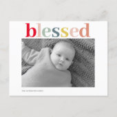 Modern Personal Photo | Colorful Blessed Postcard (Front)