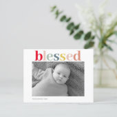Modern Personal Photo | Colorful Blessed Postcard (Standing Front)