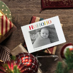 Modern Personal Photo | Colorful HOHOHO  Postcard<br><div class="desc">Modern Personal Photo | Colorful HOHOHO</div>
