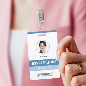 Modern Personal Photo Employee Staff Id Badge by J32Teez at Zazzle