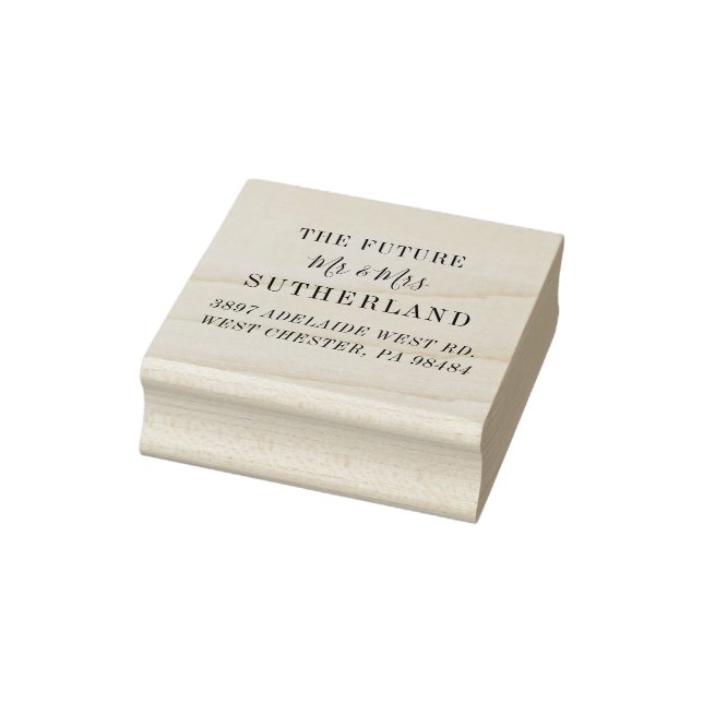 Modern Personal Script Return Address Rubber Stamp (Stamp)