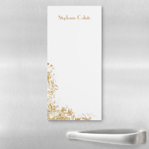 Modern Personal Stationary Liquid Gold Abstract Magnetic Notepad