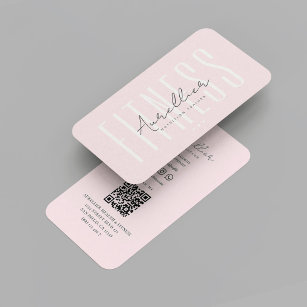 Modern Personal Trainer Fitness Dietician Pink  Business Card