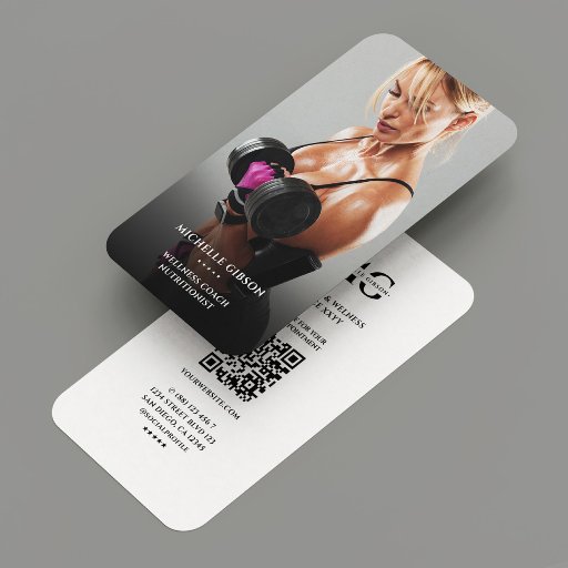 Customizable Modern Personal Trainer Fitness Wellness Coach Business Card