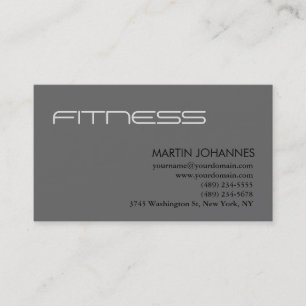 Modern Personal Trainer Gray Business Card