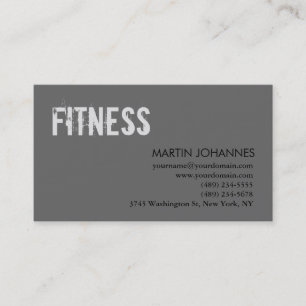 Modern Personal Trainer Gray Business Card