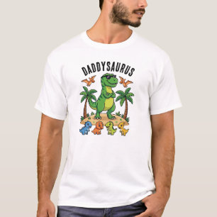 Modern Personalised Daddysaurus T-Shirt, Funny Dad T-Shirt