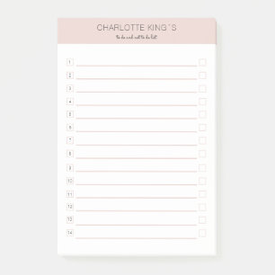 Modern personalizable beige-pink white post-it notes