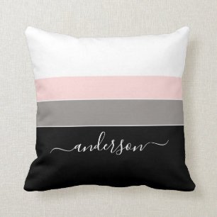 Modern Personalize Color Block Throw Pillow