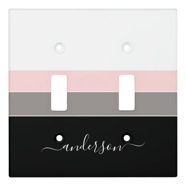 Modern Personalize Stripe  Light Switch Cover (Front)