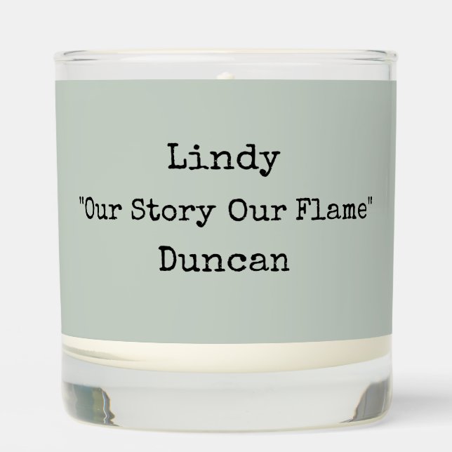 Modern Personalize Wedding/Anniversary Scented Candle (Front)