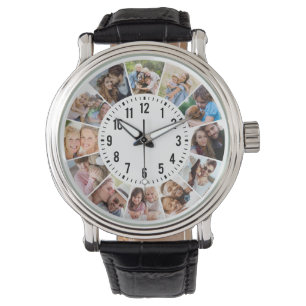 Modern Personalized 12 Photo Collage Watch