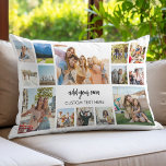 Modern Personalized 14 Photo Collage Lumbar Pillow<br><div class="desc">Create your own personalized photo collage tumbler featuring 14 of your favorite photos.</div>