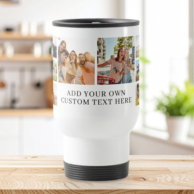 Modern Personalized 14 Photo Collage Travel Mug (Creator Uploaded)