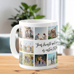 Modern Personalized 18 Photo Collage Coffee Mug<br><div class="desc">Create your own custom quote photo collage mug. Features 18 of your favorite pictures and personalized text in modern calligraphy typography.</div>