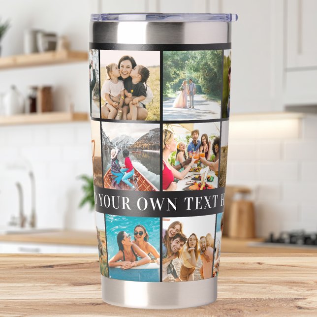 Modern Personalized 18 Photo Collage Insulated Tumbler (Creator Uploaded)