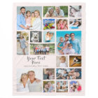 Modern Personalized 19 Photo Collage Pink Gray