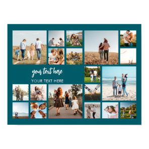 Modern Personalized 19 Photo Collage Poster