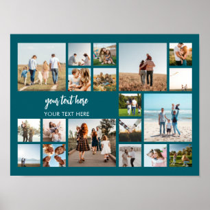Modern Personalized 19 Photo Collage Poster
