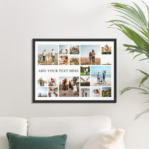 Modern Personalized 19 Photo Collage Poster