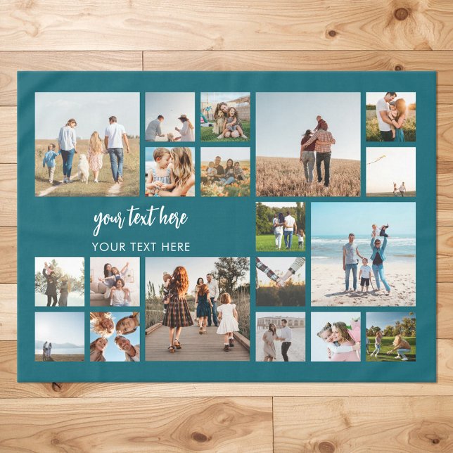 Modern Personalized 19 Photo Collage Tablecloth (Creator Uploaded)