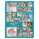 Modern Personalized 19 Photo Collage Teal