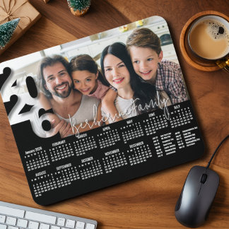 Modern Personalized 2026 Desk Calendar Photo Cute Mouse Pad