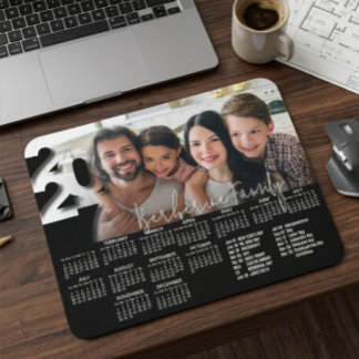 Modern Personalized 2027 Desk Calendar Photo Cute Mouse Pad