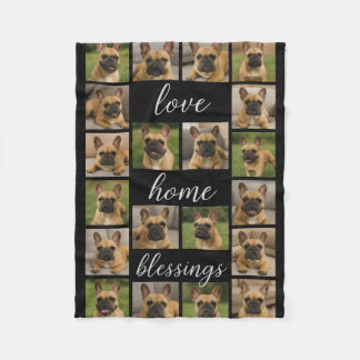 Modern Personalized 20 Photo Collage Custom Blanke Fleece Blanket