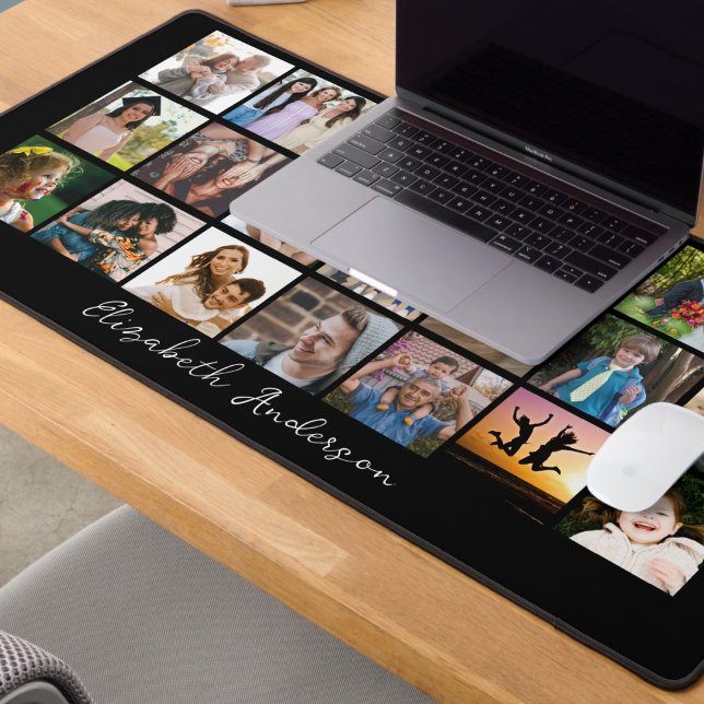 Modern Personalized 21-Photo Collage Desk Mat (Creator Uploaded)