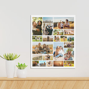 Modern Personalized 22 Photo Collage Poster