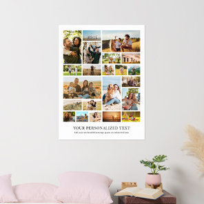 Modern Personalized 22 Photo Collage Poster