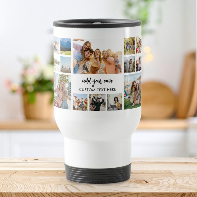 Modern Personalized 24 Photo Collage Travel Mug (Creator Uploaded)
