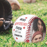 Modern Personalized 2 Photo Best Boyfriend Ever Baseball<br><div class="desc">Looking for a special and unique way to show your love on Valentine's Day? Look no further! This personalized baseball is the perfect keepsake for your boyfriend on any occasion, from Valentine's Day to birthdays and more. With two photos and a customizable message that reads 'BEST BOYFRIEND EVER, WITH LOVE',...</div>