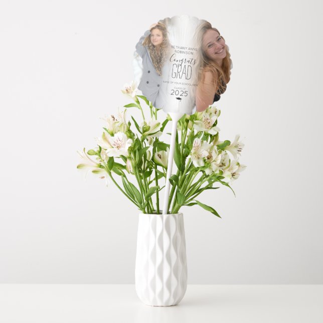 Modern Personalized 2 Photo Graduation Balloon (Vase)