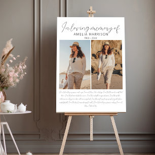 Modern Personalized 2 Photo Memorial Welcome Foam Board