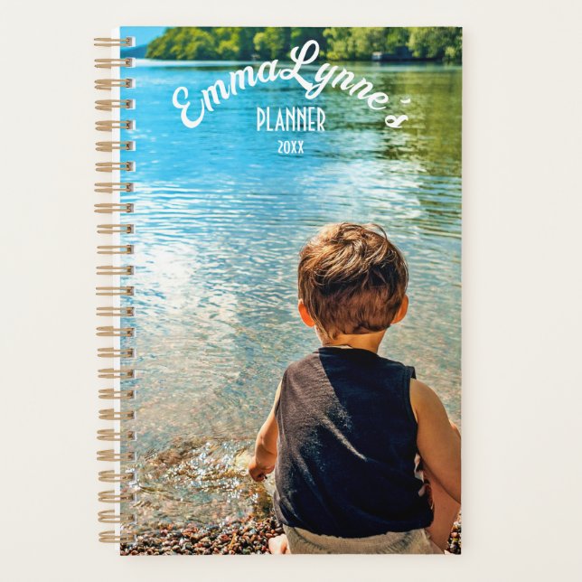 Modern Personalized 2 Photos Weekly Monthly Planner (Front)