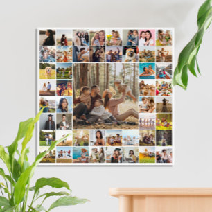 Modern Personalized 49 Photo Collage Acrylic Print